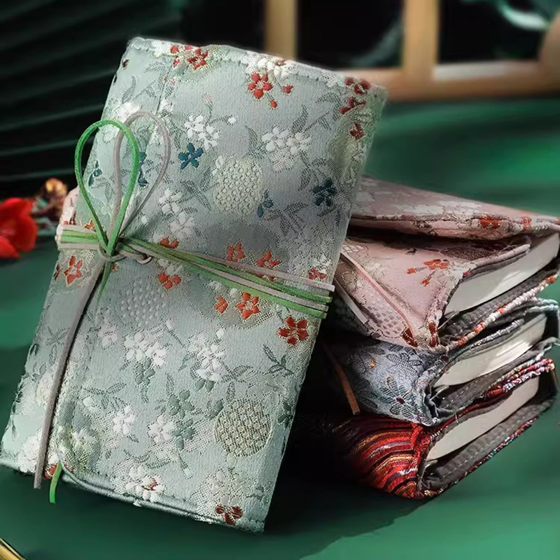 Notebook Dotted A5 - โน้ตบุ๊คที่สวยงามสําหรับสาวผ้า Retro สไตล์จีนหลวมไดอารี่แบบพกพาสมุดภาพ Binder Notepad ของขวัญ