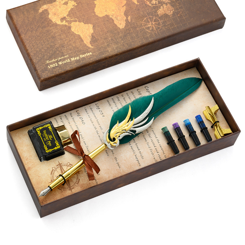 Fountain Pen Ink - ใหม่ Feather ปากกา Luxury Fountain ลายเซ็นโรย