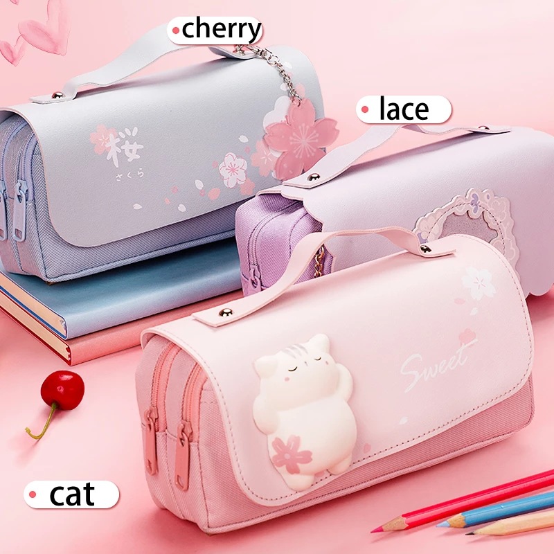 Stationery Office And School Supply Stores - กล่องดินสอสำหรับโรงเรียนเครื่องเขียนสุดน่ารักสำหรับใส่ปากกากระเป๋าของเด็กผู้หญิงเครื่องเขียนสไตล์เกาหลี