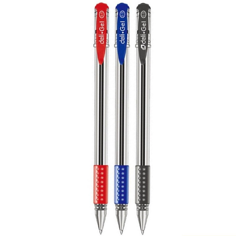 Stationery Office And School Supply Stores - Deli 0.5 มม.สีดําสีแดงสีฟ้าหมึกเจลปากกานักเรียนสอบเขียน Smooth ร้านเครื่องเขียนขายร้อนโรงเรียน Office